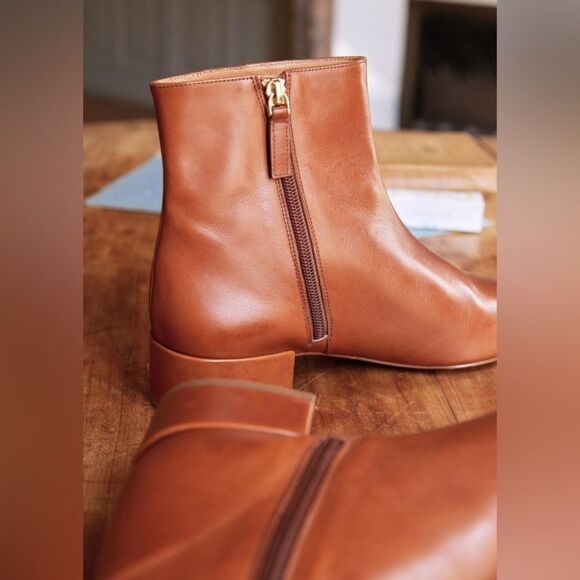 Sézane Low Léa Handcrafted Flat Ankle Boot in Natural Heritage Leather. Sz 6.5 - Picture 3 of 12